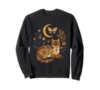 Boho Celestial Tonkinese Cat Moon Floral Sudadera
