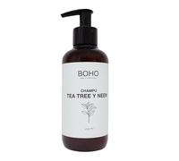 Boho Champú Bio de Árbol de Té y Neem - 250 ml - Purificante y Anticaspa - Cosmética Natural y Orgánica para Cabello Graso o con Caspa
