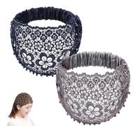 boho chic crystal and pearl headband, Boho-Chic Crystal & Pearl Embellished Wide Headbands Plum Blossom, Hollow Elegant Floral Beaded Lace Head Coverings for chics (#1+#3)