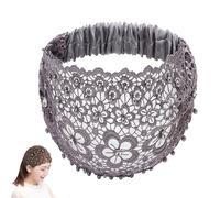 boho chic crystal and pearl headband, Boho-Chic Crystal & Pearl Embellished Wide Headbands Plum Blossom, Hollow Elegant Floral Beaded Lace Head Coverings for chics (#3)