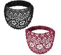Boho-Chic Crystal & Pearl Embellished Elegant Floral Beaded Wide Headbands, Boho Chic Headband for Women (2PCS-D)