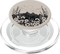 Boho Chic Floral Forest Nature Mountain Moon Sun Monochrome PopSockets PopGrip para MagSafe