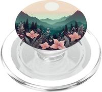Boho Chic Floral Moon Mountain Forest Nature Cute Pastel PopSockets PopGrip para MagSafe