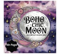 Boho Chic Moon: Bold and Easy Coloring Book