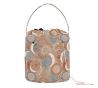 Boho Chic Moon - Bolsas de almacenamiento redondas retro con agujeros, bolsa de hilo pequeña para agujas articulos para ganchillo