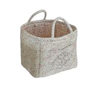 Boho-Chic Quilted Floral Storage Basket - Boho Quilted Tote, Organizer Basket with Handles Durable Storage, Stylish Home & Picnic Accessory, Multi-Purpose Carrier, Sturdy Baskets for Home Picnic