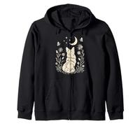 Boho Corgi Moon Cottagecore, Amante de los Perros, diseño de Flores Silvestres Sudadera con Capucha