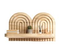 Boho cornisas de madera - 419g Heavy Duty, Artístico Soporte de exhibición minimalista, base montada sin golpes | Apartamento Salón Ángulo de lectura Foto Colgante Baño Vanidad