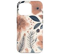 Boho Crema Estética Neutral Floral Wild Flower Pattern Carcasa para iPhone 16 Pro
