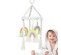 Boho Crib Mobile - Baby Mobile Crib Hanging | Rainbow Pendant Nursery Mobiles | Wind Cot Hanging Bed Bell | Macrame Rainbow Neutral Kids Room Nursery Décor, Colorful For Neutral Genders