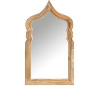 Marrakech Espejo de pared marroquí de madera de 90 cm, decoración oriental para salón, dormitorio y espejo de baño en el baño, espejo asimétrico Aastha con marco de madera para el pasillo