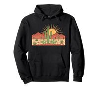 Boho Desierto Paisaje Cactus Atardecer Cactus Occidental Serape Sudadera con Capucha