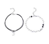 Boho doble capa tobillo en forma de luna pulsera de lentejuelas en capas tobillera para joyería de mujer Summer Beach Anklet Nuevo lanzamientoDeft ha sido elaborado