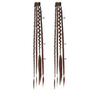 Boho Dreadlocks Clip-In Hair Extensions With Beads & Pendant - 20-Inch Clip