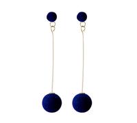 Boho Earrings Women Dangle Earrings Pom-Pom Earrings Elegant Long Earring Fashion Jewelry Blue 8 x 1.6 x 0.8cm 1Pair