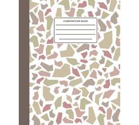 Boho Earth Tone Terrazzo Pattern Composition Book: Aesthetic Muted Rose and Sage Mosaic Journal for Interior Design Students, 120 College Ruled Pages, 7.5 x 9.25 in