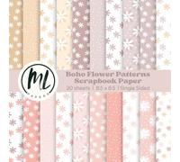 Boho Easter Flower Pattern Scrapbook Paper Pad: Pastel Spring Floral Craft Paper Pad for DIY Card Making, Junk Journaling, Origami, Pastel Pattern ... Crafts Projects, Double Sided 8.5 x 8.5 inch