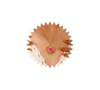 Boho Esmalte Negro Corazón Sunburst Collar Colgante Oro Cz Rosa Corazón Sol Naciente Collar Gargantilla Cadena Delicada Collar Simple Collar Delgado Minimalista Celestial Collar De Joyería Mujeres