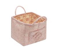 Boho Fabric Baskets, Quilted Tote Organizer, 15x12 Inches Storage Basket with Handles, Cotton Canvas Bin, Basket with Stylish Design, Home Storage Organizer for Bedroom and Travel