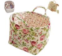 Boho Fabric Storage Basket, Parkeenn Boho Laundry Basket, Large Capacity Fabric Storage Baskets, Ollapsible Laundry Hamper with Easy Carry Handles for Clothes and Sundries (Style-8)