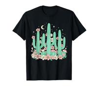 Boho Floral Cactus Luna Desierto Southwest Western Cactus Camiseta