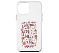 Boho Floral Embrace Glorious Mess - Cita inspiradora Carcasa para iPhone 12 Mini