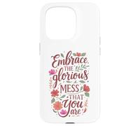 Boho Floral Embrace Glorious Mess - Cita inspiradora Carcasa para iPhone 15 Pro