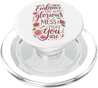 Boho Floral Embrace Glorious Mess - Cita inspiradora PopSockets PopGrip para MagSafe