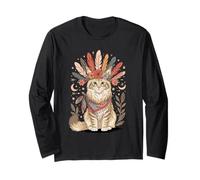 Boho Floral Maine Coon American Longhair Manga Larga