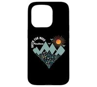 Boho Floral Mountain Flower Heart Faith Can Move Mountains Carcasa para iPhone 15 Pro