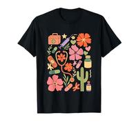Boho Floral Nurse Life Estetoscopio Médico Trabajador de la Salud Camiseta