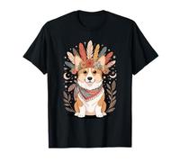 Boho Floral Pembroke Welsh Corgi Corgis Camiseta