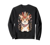 Boho Floral Pembroke Welsh Corgi Corgis Sudadera