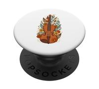 Boho Floral Violin Violinist PopSockets PopGrip Adhesivo