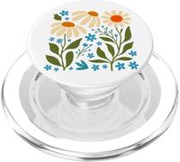 BOHO Flores Abstracto Margaritas Dibujado A Mano Arte Floral PopSockets PopGrip para MagSafe