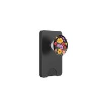 Boho Flower Bouquet sobre un fondo negro PopSockets PopWallet para MagSafe
