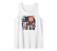 Boho Flower Elephant Floral Art Bohemian Animal Camiseta sin Mangas