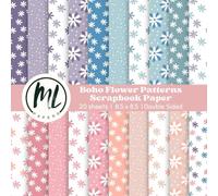 Boho Flowers Scrapbook Paper Pad: Floral Scrapbook Paper, Spring Craft Paper for Card Making, Scrapbooking, Junk Journaling, Decorations, Arts and ... Paper, Double-Sided, 8.5 x 8.5 inch