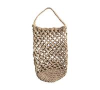 Boho Fruit Storage Basket, Woven Hangable Net Bag for Space Saving, Hanging Vegetable Storage Net with Functional Design, Potato Onion Holder for Farmhouse, Apartment, Entryway Use, Wall Mount Use
