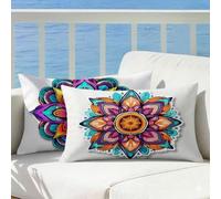 Boho Funda Cojin 60x80 Juego de 2 Simple, Cojines Exterior Impermeable Terciopelo Decorativos Funda Almohada Patrón Impresión Doble Cara con Cremallera para Sofá Decoración Hogar Regalo Mujer, Cod662