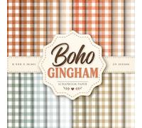 Boho Gingham Scrapbook Paper: 20 Double-Sided Decorative Craft Papers for Scrapbooking, Junk Journals & Card Making | Boho Gingham Patterns in 8.5 x 8.5 Inches