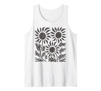 Boho Girasol Oscuro Flor Silvestre Floral Botánico Camiseta sin Mangas