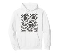 Boho Girasol Oscuro Flor Silvestre Floral Botánico Sudadera con Capucha