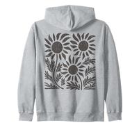 Boho Girasol Oscuro Flor Silvestre Floral Botánico Sudadera con Capucha