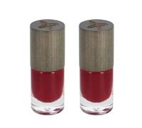 BOHO GREEN | Esmalte de uñas 55 The Red One | Pack de 2 | Brillo duradero hasta 6 días | Fórmula 85% natural, vegana y libre de crueldad animal | Fortalece y protege | Frasco de 5 ml