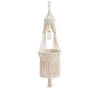 Boho Hanging Cat Bed - Hammock, algodón tejido a mano para gatos | Tamaño 130 x 40 cm | Hamaca de algodón tejida a mano | Cojín extraíble con borlas, columpio elevado para ventana para sala de