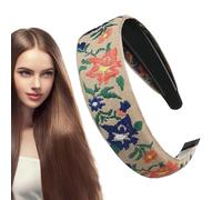 Boho Headbands for Women, Floral Embroidered Head Bands, Headbands for Girls, Hair Accessories, Etnic Hair Bands, Etnic Headband for Everyday Wear, 5.51x1.89 Inches
