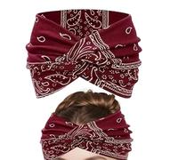 Boho Headbands - Printed Yoga Hairbands for Women | Twisted Floral Hair Accessories | Breathable Retro Tie Dye Knotted Headwear for Wedding Running Cycling Music Festival Yoga Casual Wear Girls Ladies