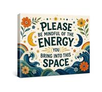 Boho Home Office Wall-Art Decor Be Mindful Of The Spiritual Canvas Print For Yoga Room Cafes Calming Corner