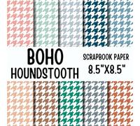 Boho Houndstooth Scrapbook Paper: Double-Sided Decorative Scrapbooking Pages, Decoupage, DIY, Craft Papers for Junk Journals, Wrapping Paper , Card Making And More